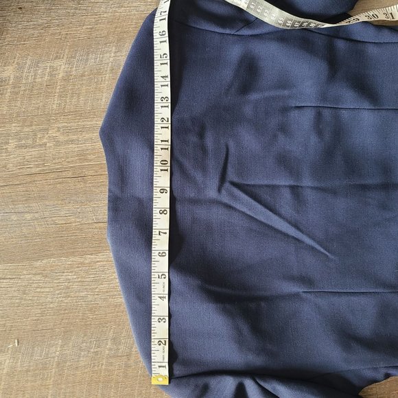 Basile Made In Italy Size 42 100% Virgin Wool Navy One Button Blazer Double Vent - Picture 14 of 14